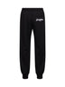 Pantaloni sportivi in felpa di cotone nero con ricamo