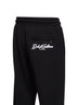 Pantaloni sportivi in felpa di cotone nero con ricamo
