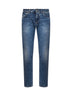 Jeans slim in denim di cotone stretch blu