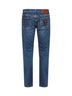 Jeans slim in denim di cotone stretch blu