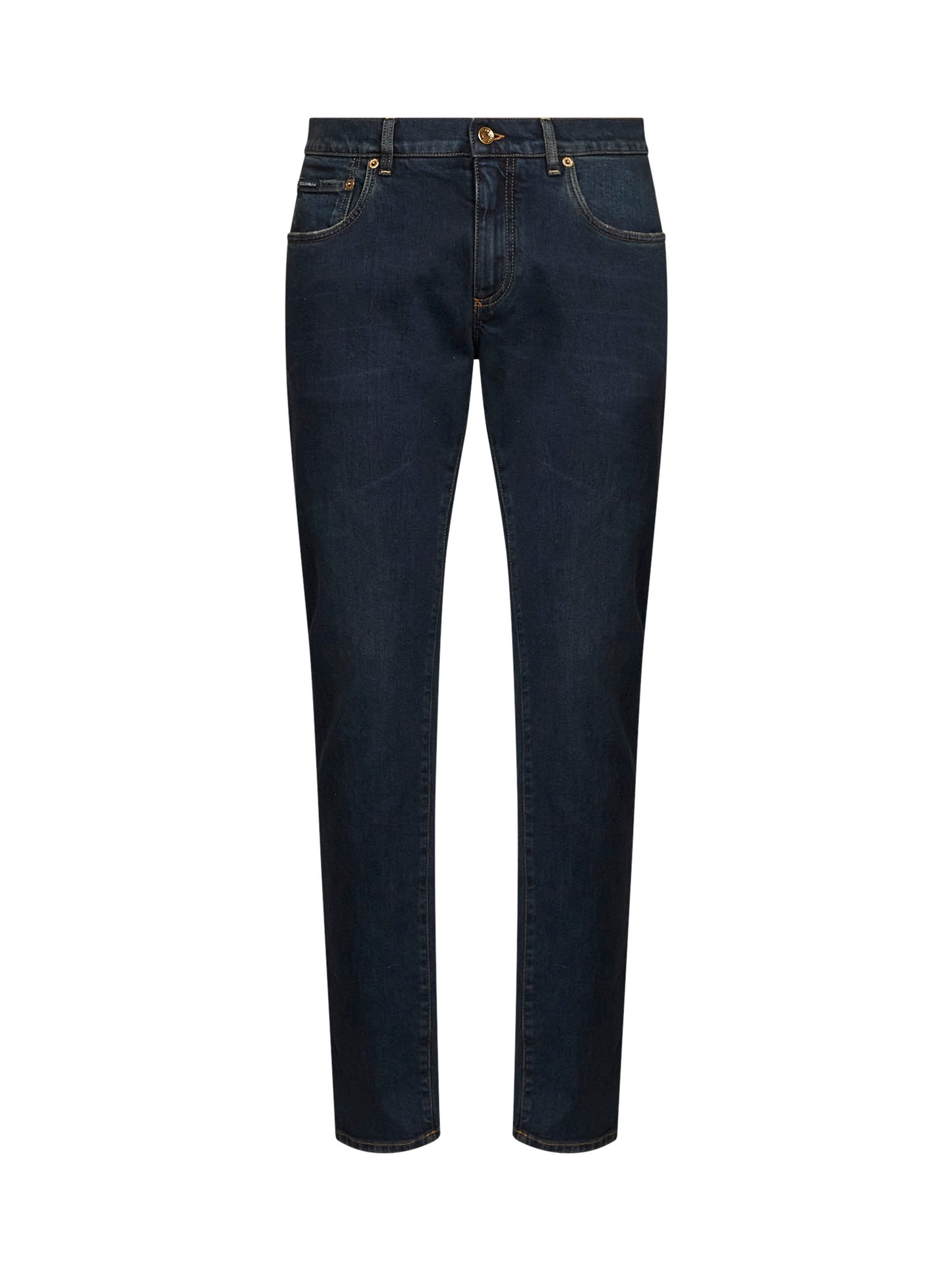 Jeans slim in denim di cotone stretch blu