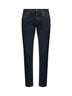 Jeans slim in denim di cotone stretch blu