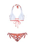 Bikini in lycra stampa Maiolica arancione