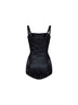 Black silk and lace balconette lingerie bodysuit