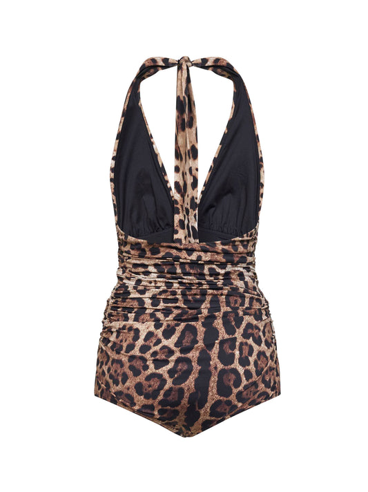 Costume intero in tessuto sensitive stampa Leopardo