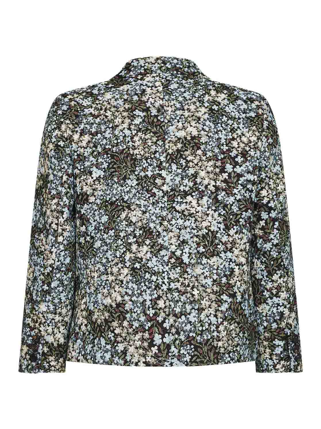 Sky blue floral jacquard cotton-blend Bamis blazer