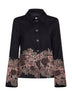 Black wool Bettsy jacket with floral jacquard embroidery