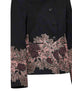 Black wool Bettsy jacket with floral jacquard embroidery