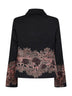 Black wool Bettsy jacket with floral jacquard embroidery