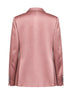 Old rose fluid crêpe satin double-breasted tuxedo blazer