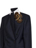 Navy blue chevron wool Barrysta embroidered blazer