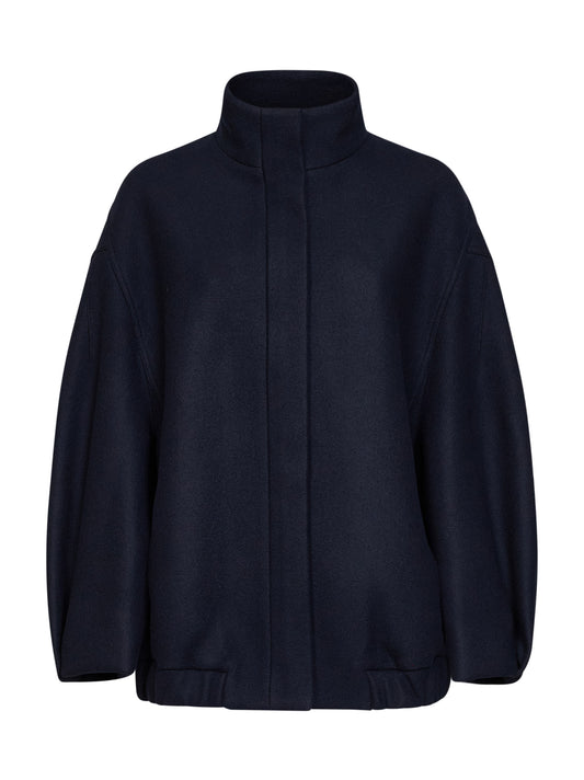 Navy blue wool blend Voles oversized blouson
