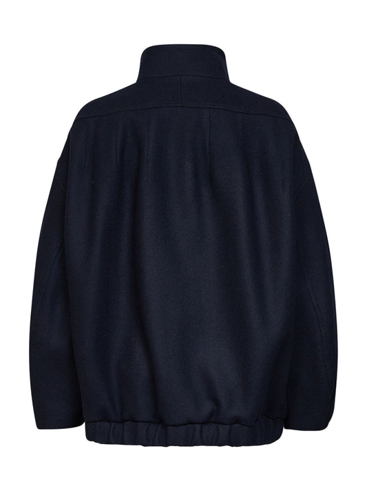 Navy blue wool blend Voles oversized blouson