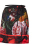 Flemish Painting-print viscose wrap mini skirt