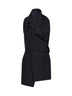 Top a gilet con schiena scoperta Geline in twill di lana nero