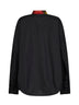 Camicia cocoon Casia in popeline stampato nero