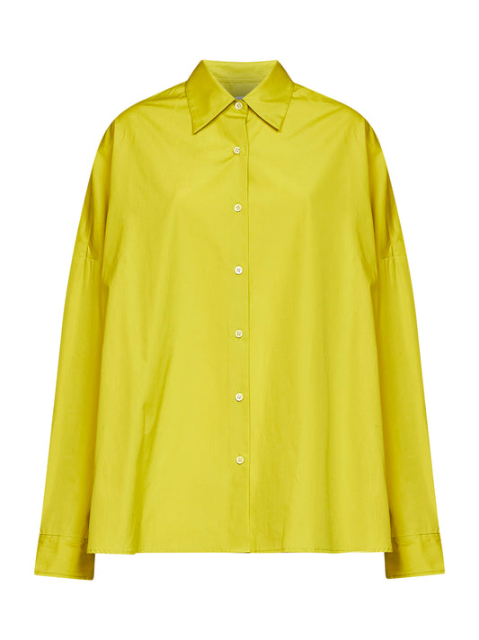 Lime poplin Casia cocoon shirt