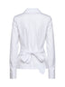 White cotton poplin wrap shirt