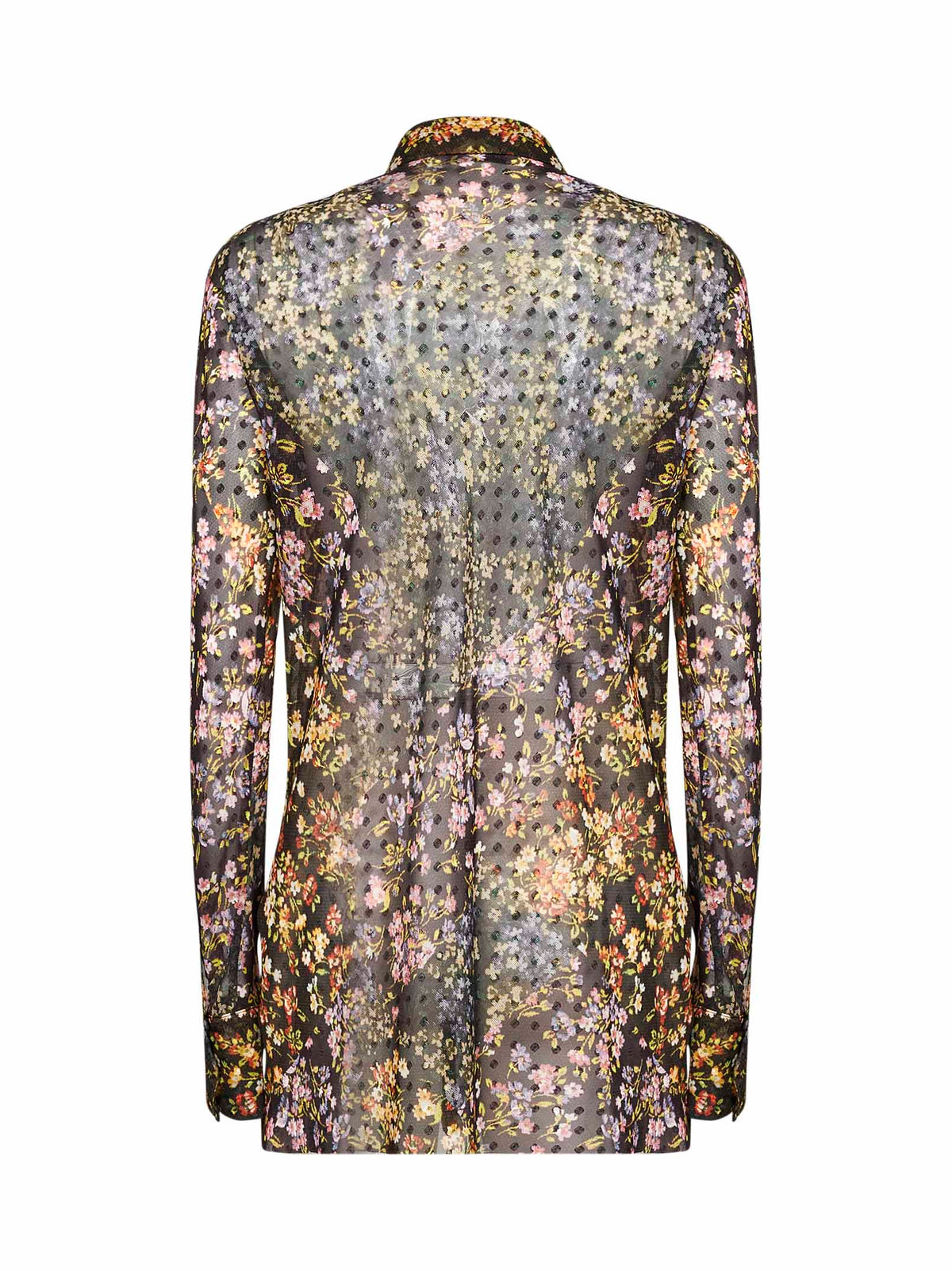 Aubergine mini floral patchwork-print jacquard Calima shirt
