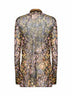 Aubergine mini floral patchwork-print jacquard Calima shirt