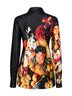 Black Flemish Painting-print silk Calima shirt