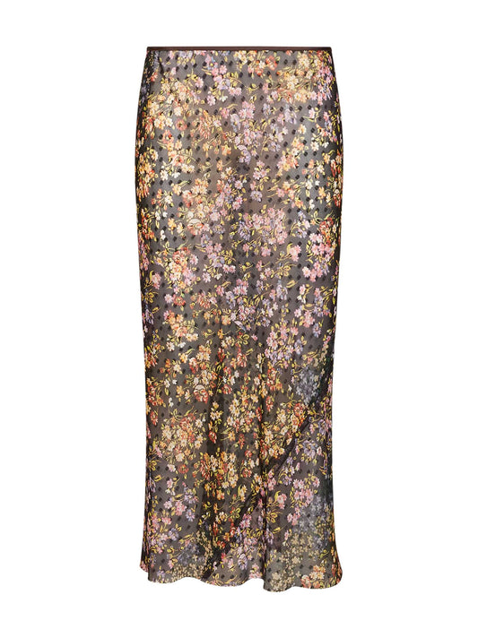 Auber floral-print jacquard midi skirt