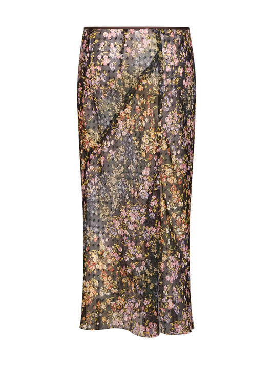 Auber floral-print jacquard midi skirt