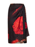Flemish Painting-print silk Scarfy scarf-style midi skirt