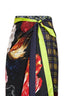Gonna midi a foulard Scarfy in seta con stampe d'archivio a contrasto