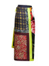 Gonna midi a foulard Scarfy in seta con stampe d'archivio a contrasto