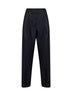 Navy blue chevron wool Pantan double-pleated trousers