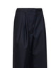 Navy blue chevron wool Pantan double-pleated trousers