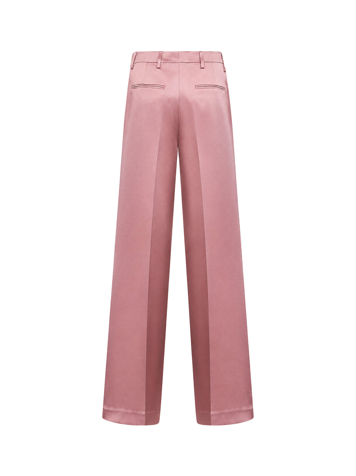 Old rose fluid crepe satin Portias straight-leg trousers