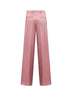 Old rose fluid crepe satin Portias straight-leg trousers