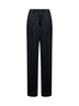 Black fluid crepe satin Portias straight-leg trousers