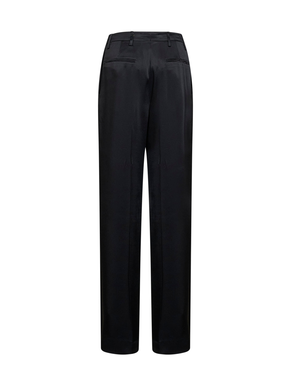 Black fluid crepe satin Portias straight-leg trousers