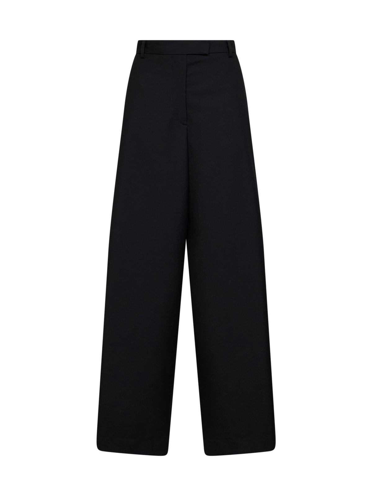 Black wool Penn wide-leg trousers