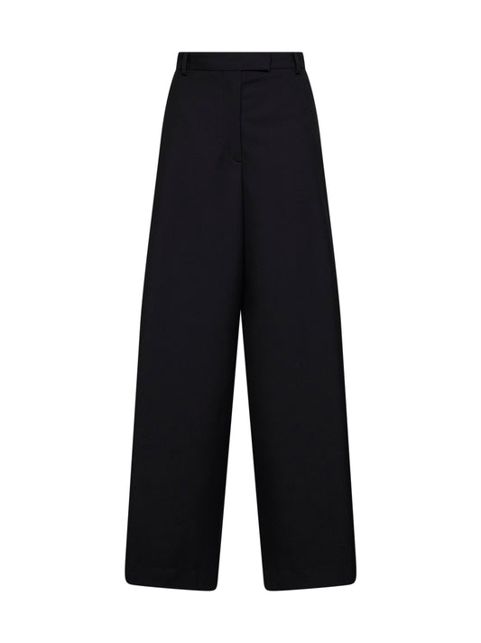 Pantaloni ampi Penn in lana nera