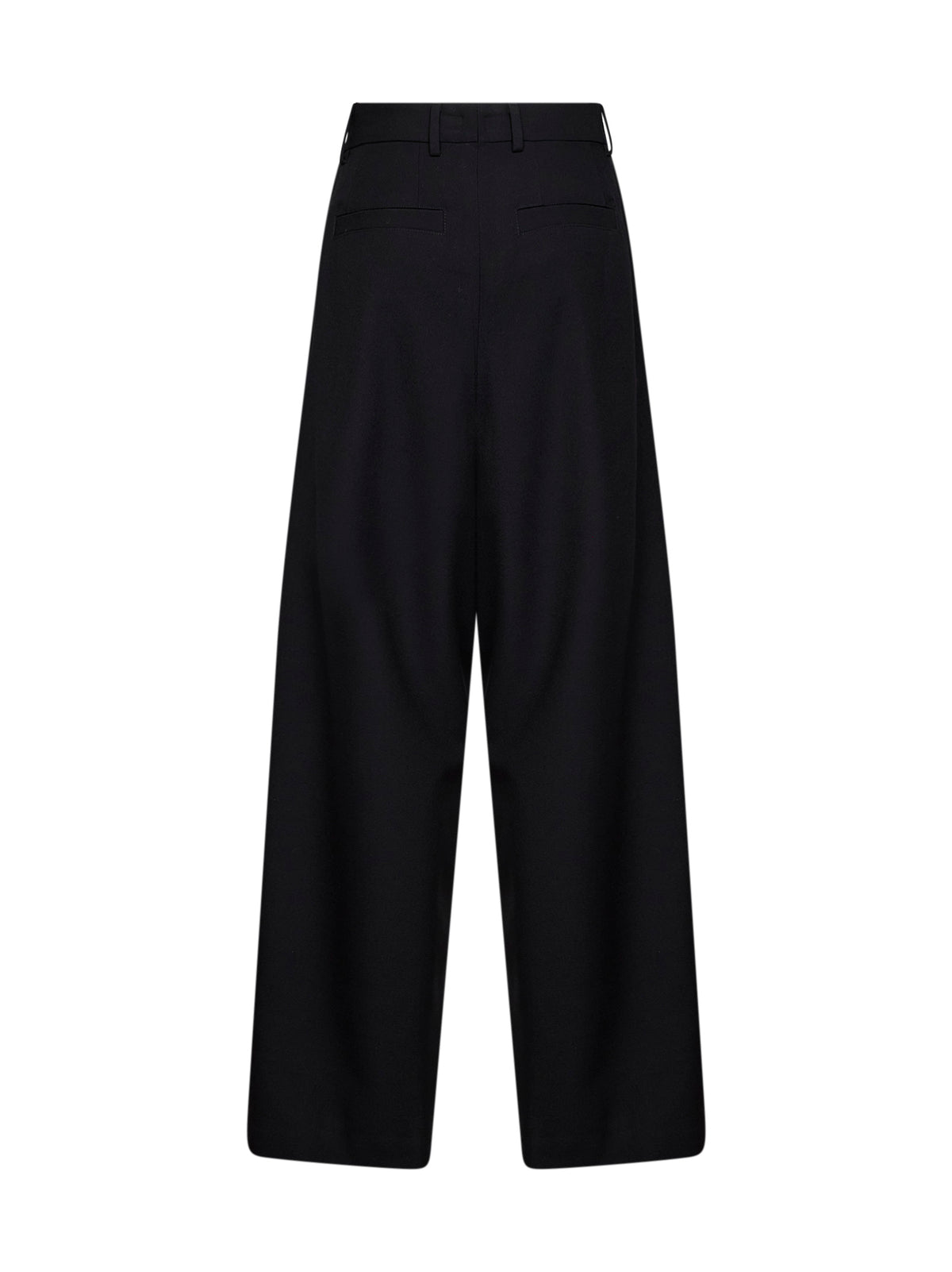 Black wool Penn wide-leg trousers