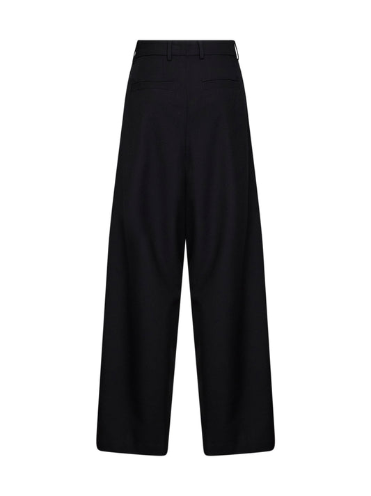 Pantaloni ampi Penn in lana nera