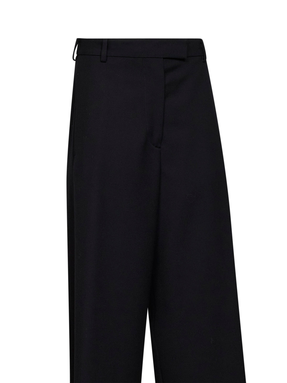 Black wool Penn wide-leg trousers