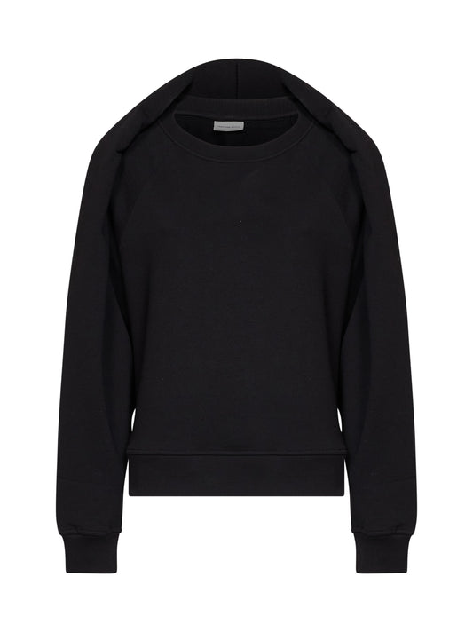 Black cotton Hadrine draped sweatshirt