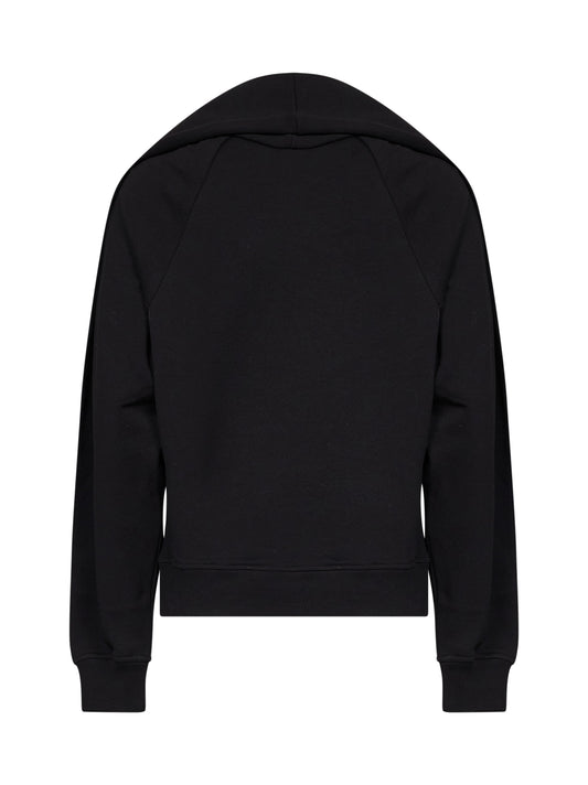 Black cotton Hadrine draped sweatshirt
