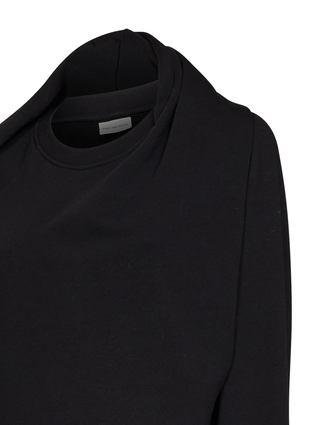 Black cotton Hadrine draped sweatshirt