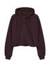 Felpa attorcigliata con cappuccio Hadella in cotone bordeaux<BR/><BR/>
