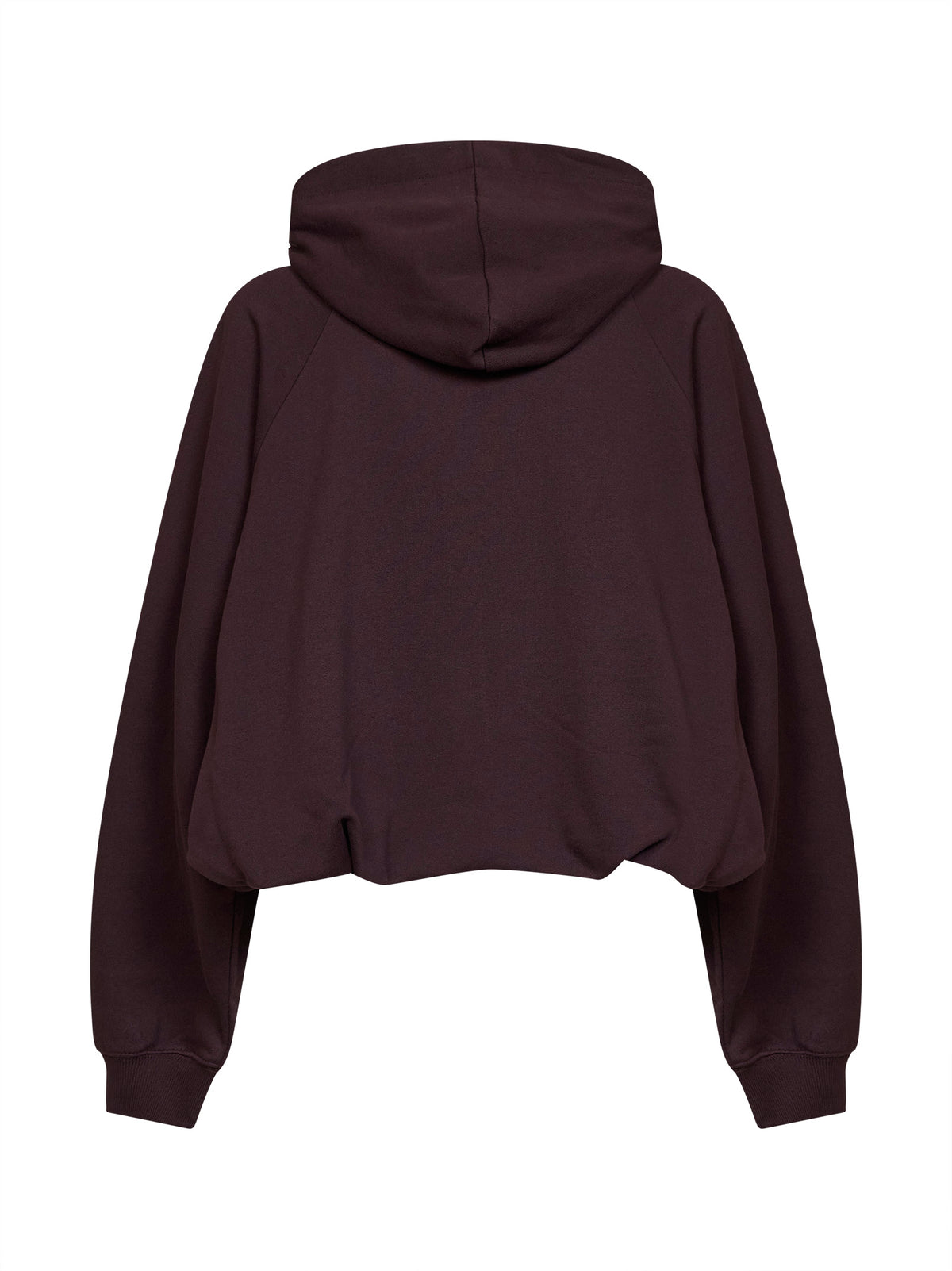 Felpa attorcigliata con cappuccio Hadella in cotone bordeaux<BR/><BR/>