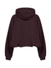 Felpa attorcigliata con cappuccio Hadella in cotone bordeaux<BR/><BR/>