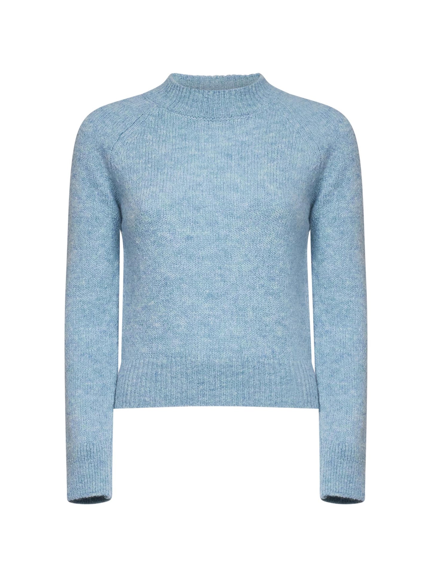 Maglia girocollo Texas in misto alpaca azzurro