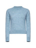 Maglia girocollo Texas in misto alpaca azzurro