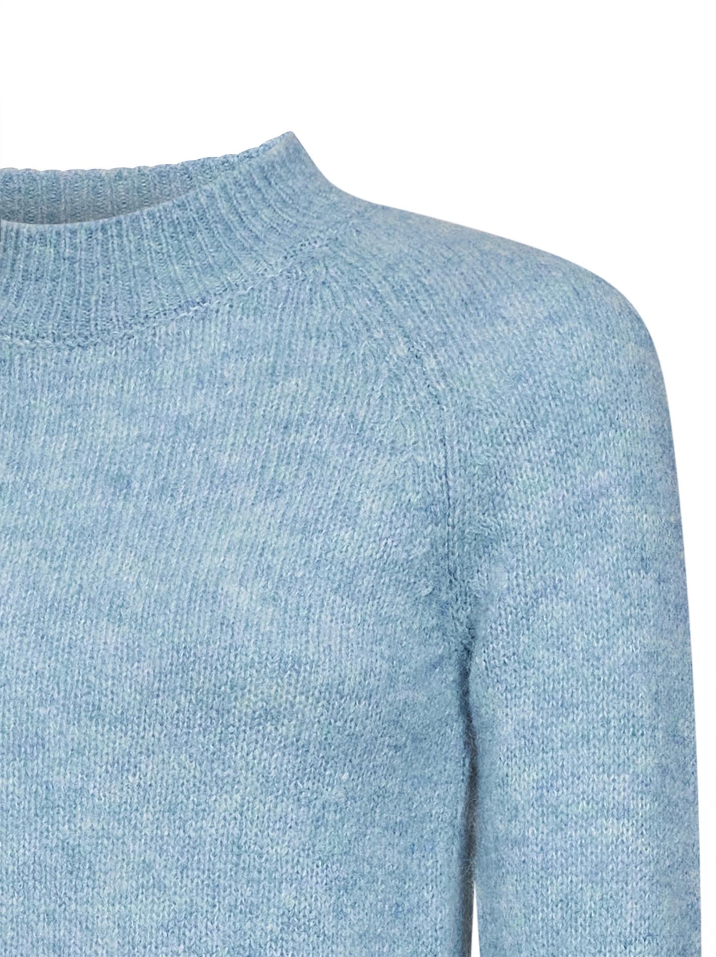 Maglia girocollo Texas in misto alpaca azzurro